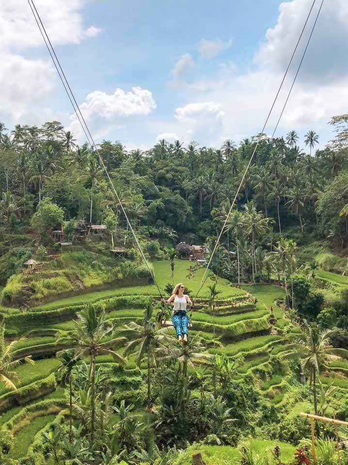 Balanço famoso em Tegalalang Rice Terrace em Ubud